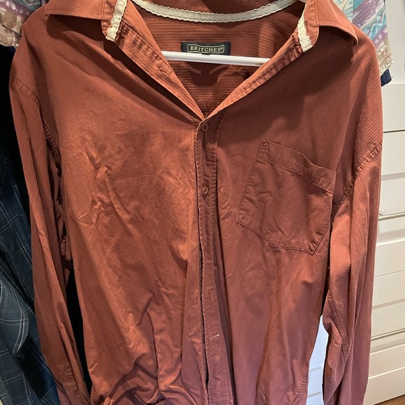 Vintage 1990s Britches Burnt Orange Button Up - Picture 1 of 2